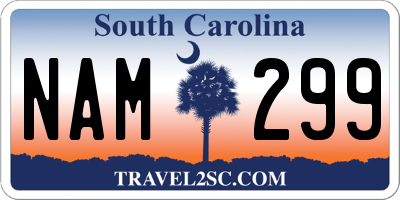 SC license plate NAM299
