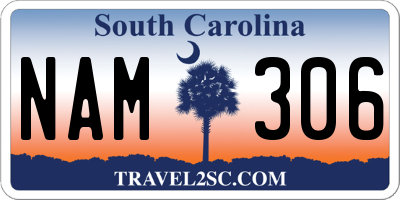 SC license plate NAM306