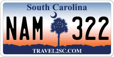 SC license plate NAM322