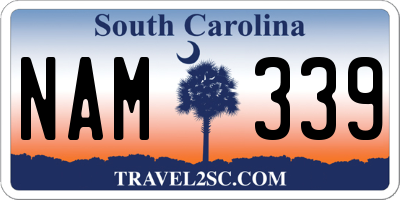 SC license plate NAM339