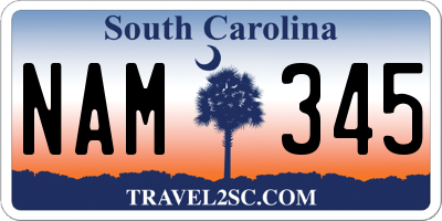 SC license plate NAM345