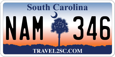SC license plate NAM346