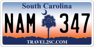 SC license plate NAM347