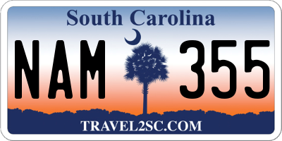 SC license plate NAM355