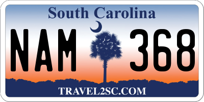 SC license plate NAM368