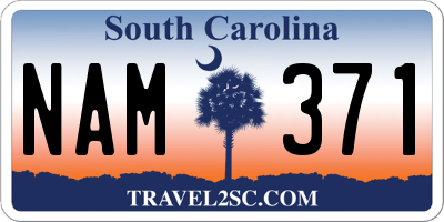 SC license plate NAM371