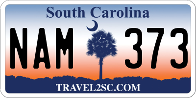 SC license plate NAM373