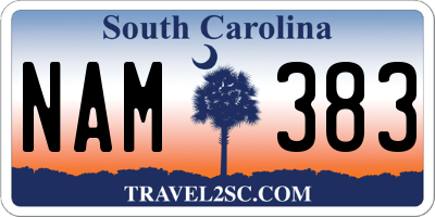 SC license plate NAM383