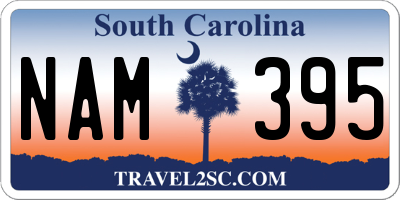 SC license plate NAM395