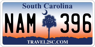 SC license plate NAM396