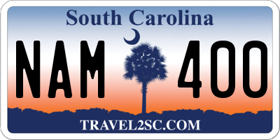SC license plate NAM400