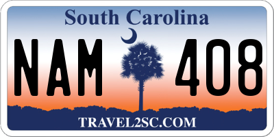 SC license plate NAM408