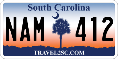 SC license plate NAM412