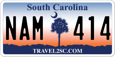 SC license plate NAM414