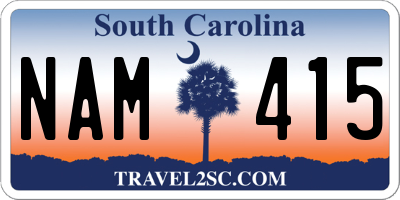 SC license plate NAM415
