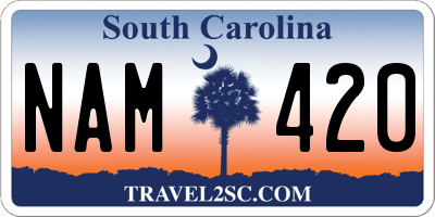 SC license plate NAM420