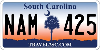 SC license plate NAM425