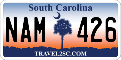 SC license plate NAM426