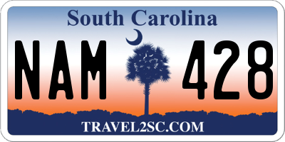 SC license plate NAM428