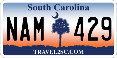 SC license plate NAM429