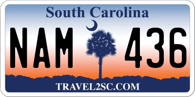 SC license plate NAM436
