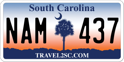 SC license plate NAM437