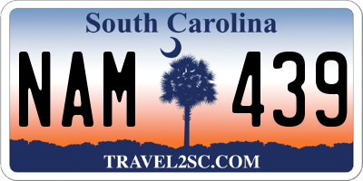 SC license plate NAM439