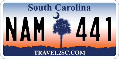 SC license plate NAM441