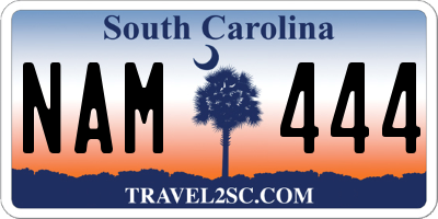 SC license plate NAM444