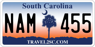SC license plate NAM455