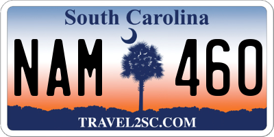 SC license plate NAM460