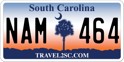 SC license plate NAM464