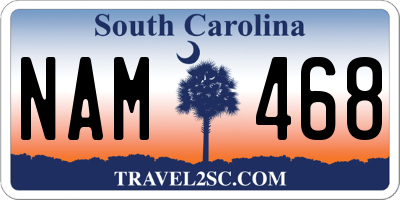 SC license plate NAM468