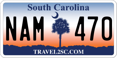 SC license plate NAM470
