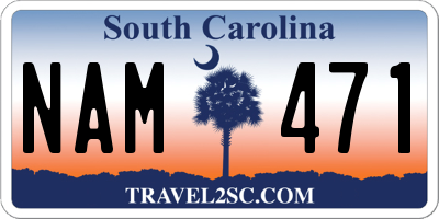 SC license plate NAM471