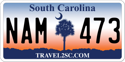 SC license plate NAM473