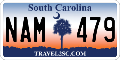 SC license plate NAM479