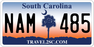 SC license plate NAM485