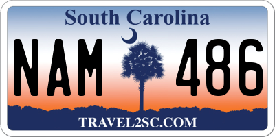 SC license plate NAM486