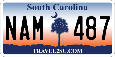 SC license plate NAM487