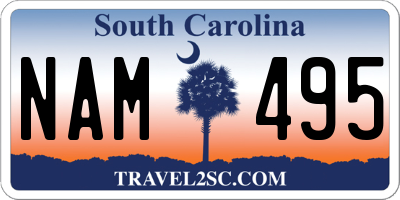 SC license plate NAM495
