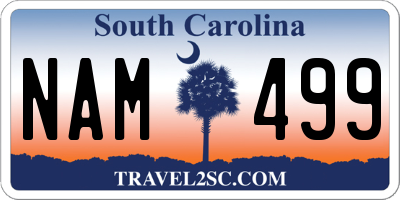 SC license plate NAM499
