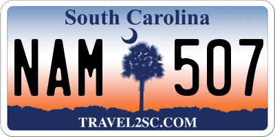 SC license plate NAM507