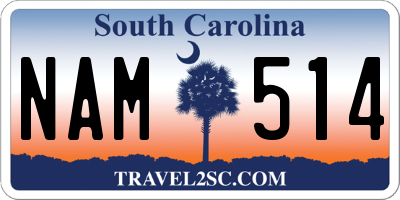 SC license plate NAM514