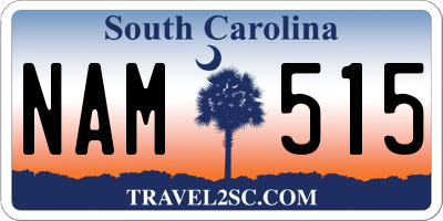 SC license plate NAM515