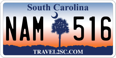 SC license plate NAM516