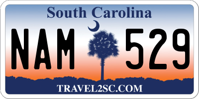 SC license plate NAM529