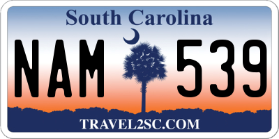 SC license plate NAM539