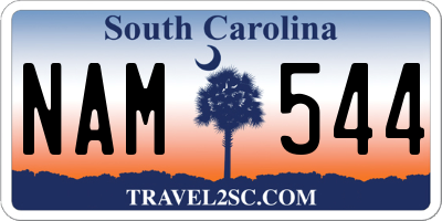 SC license plate NAM544