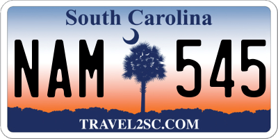 SC license plate NAM545